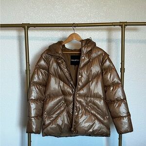 Halston Sorona Aura Puffer Jacket — NWT, Hooded, Size L